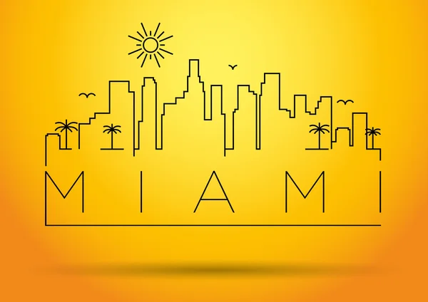 Miami şehir çizgi siluet — Stok Vektör
