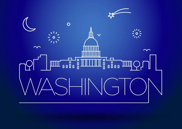 Washington D.C. City Line Silhouette — Stock Vector