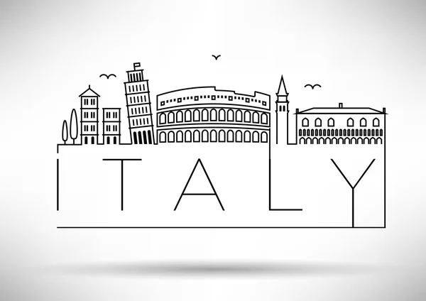 Italy Line Silhouette Typographic Design — Stock Vector