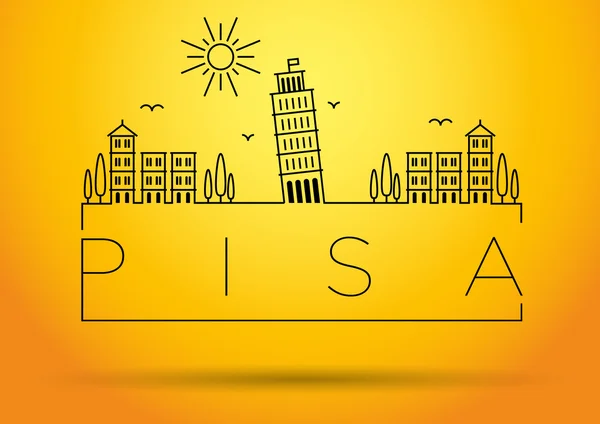 Silueta de línea de la ciudad de Pisa Diseño tipográfico — Vector de stock