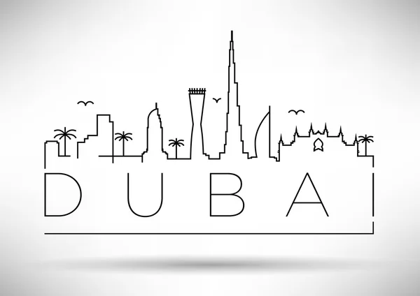 Silueta de línea Dubai — Vector de stock