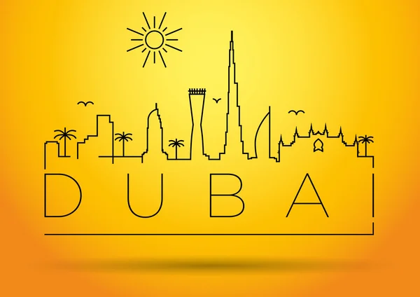 Silueta de línea Dubai — Vector de stock