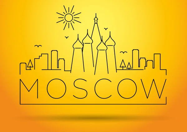 Moscow City Line Silhouette Typographic Design — Stock Vector