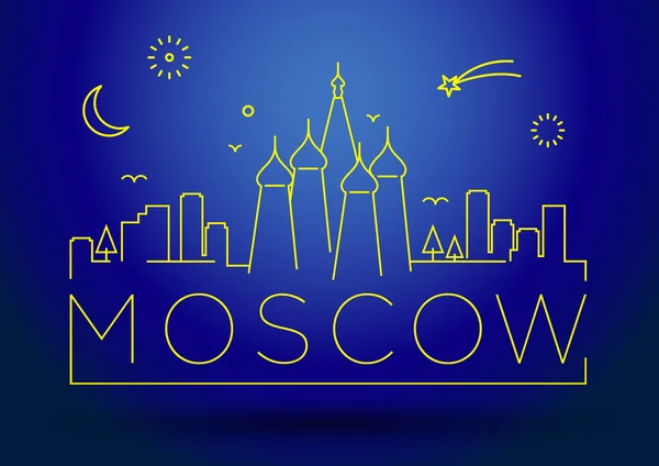 Moscou City Line Silhouette Design typographique — Image vectorielle