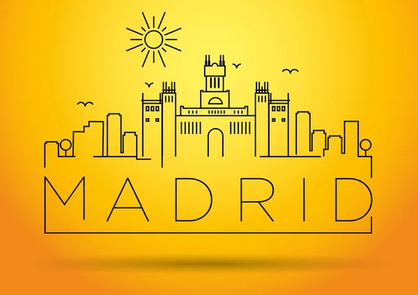 Міста Мадрид лінія силуету друкарські дизайн — стоковий вектор