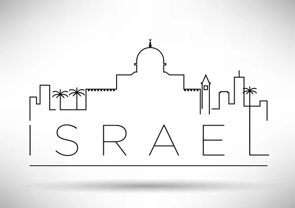 Israel City Line Typographic Design — стоковый вектор