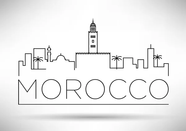 Marokkó City vonal Silhouette tipográfiai tervezés — Stock Vector