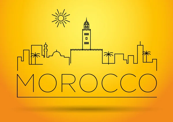 Morocco City Line Silhouette Typographic Design — Stock Vector