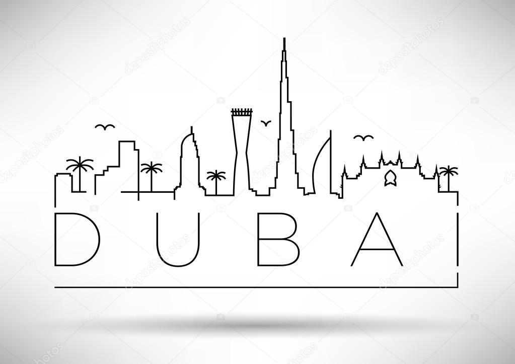 Linha Dubai Silhueta imagem vetorial de © kursatunsal 65817085