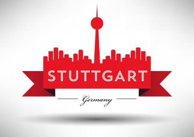 Stuttgart manzarası ile Tipografik Tasarım