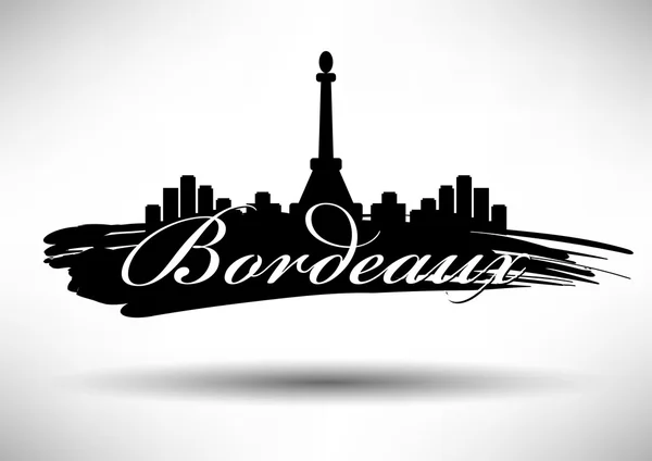 Bordeaux Skyline avec design typographique — Image vectorielle