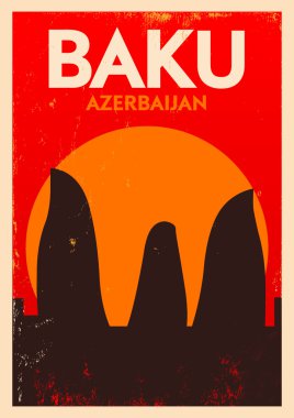 Bakı şəhəri VINTAGE Poster Tasarımı