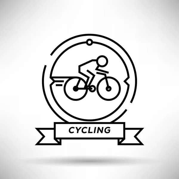 Ciclismo Deporte Icono Carrera — Vector de stock