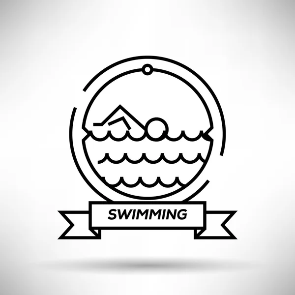 Pływanie Sport obrysu ikona — Wektor stockowy