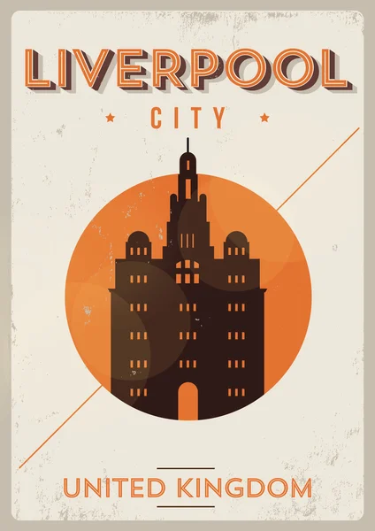 Návrh plakátu Liverpool City — Stockový vektor
