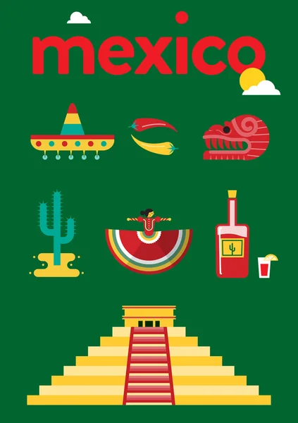 Mexique Poster Design — Image vectorielle