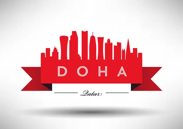 Design Skyline di Doha — Vettoriale Stock