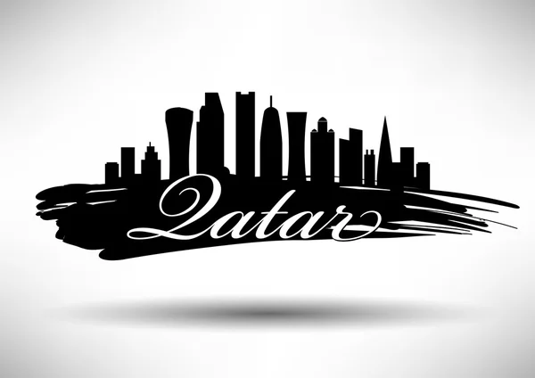 Qatar Skyline Design — Vetor de Stock