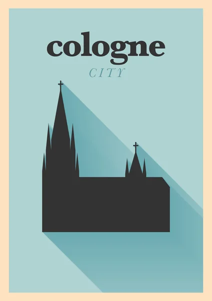 Köln şehir Minimal Poster Tasarımı — Stok Vektör