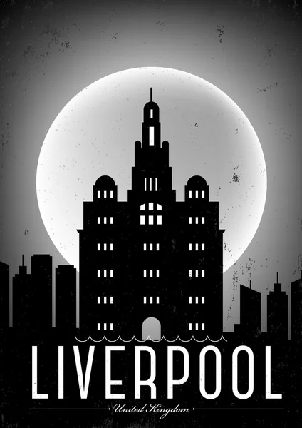 Liverpool City Poster Design — Stock Vector