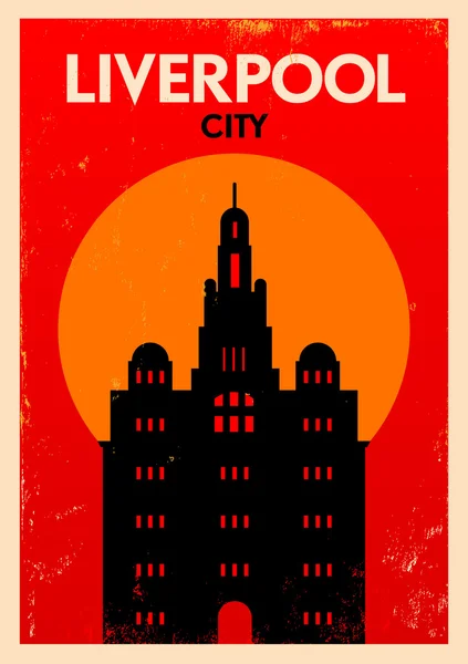 Liverpool City Poster Design — Stock Vector