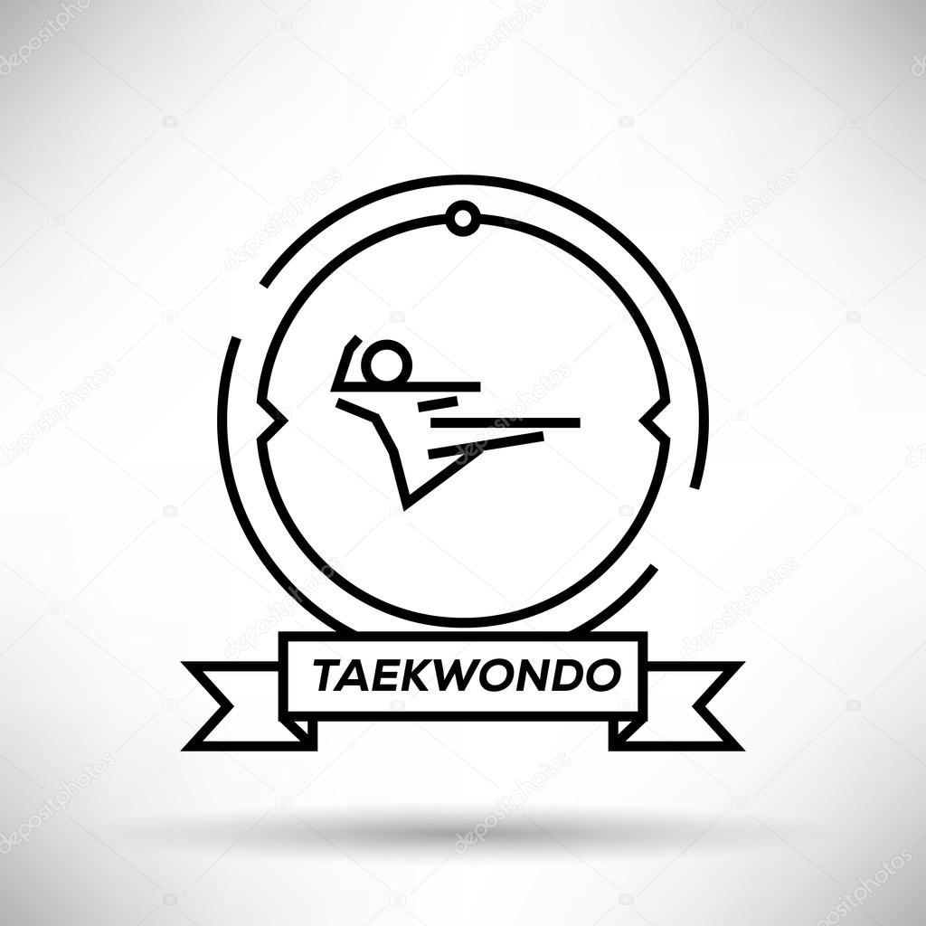 Taekwondo Sport Stroke Icon