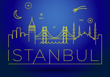 İstanbul Şehir çizgi siluet