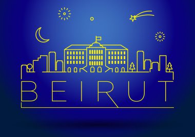 Beyrut şehir çizgi siluet
