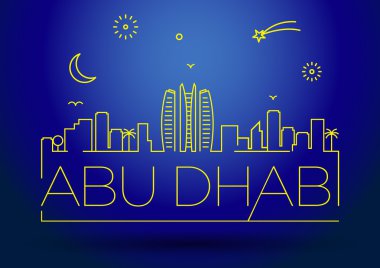 Abu Dabi şehir çizgi siluet