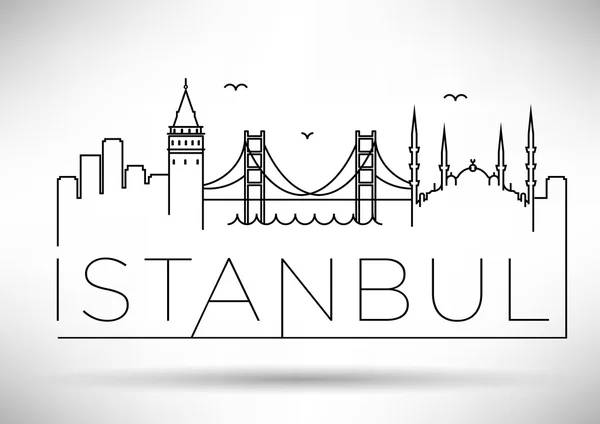 Silhouette de ligne ville Istanbul — Image vectorielle