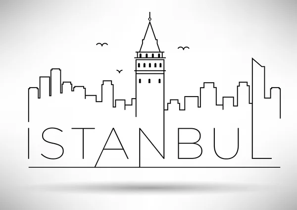 Istanbul City Line Silhouette — Stock Vector