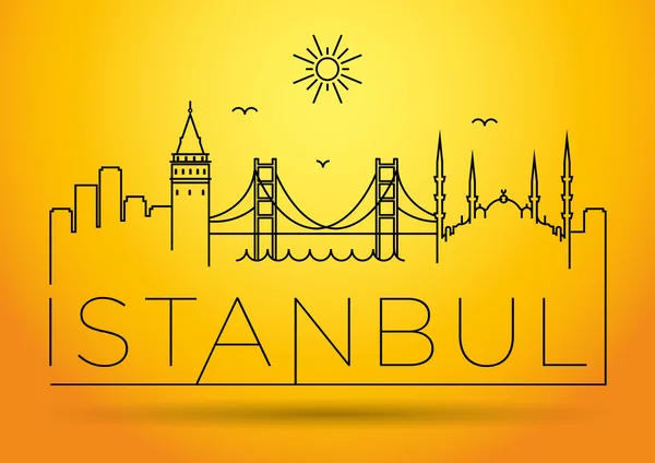 Istanbul City Line Silhouette — Stock Vector