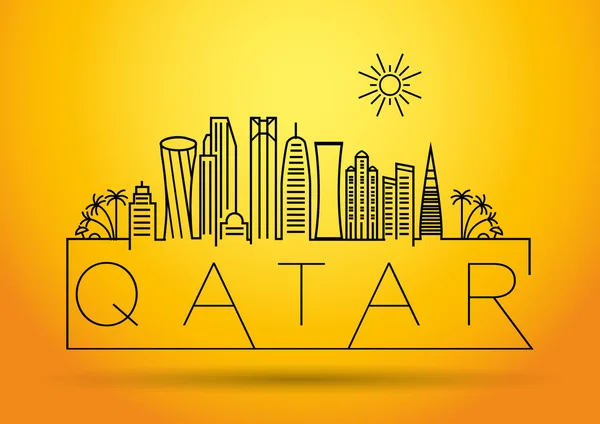 Silhueta da linha da cidade do Qatar —  Vetores de Stock