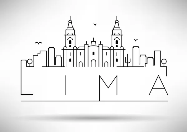 Silhouette de ligne ville Lima — Image vectorielle