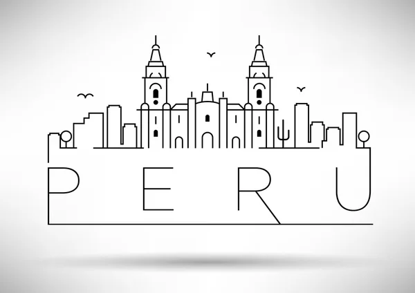 Silueta de línea Perú — Vector de stock