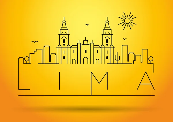 Lima città linea silhouette — Vettoriale Stock