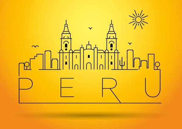 Silueta de línea Perú — Archivo Imágenes Vectoriales