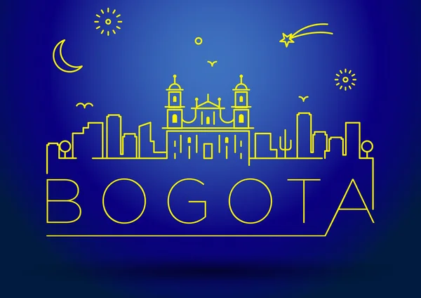 Silueta de línea de la ciudad de Bogotá — Vector de stock