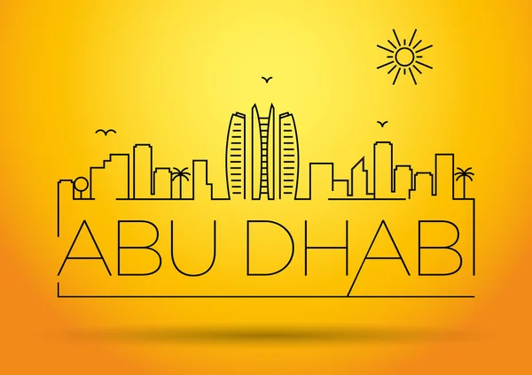 Abu Dhabi City Line Silhouette — Stock Vector