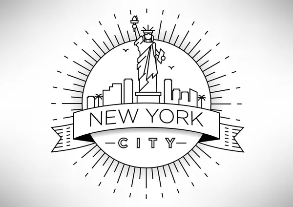Linear New York City Skyline — Archivo Imágenes Vectoriales