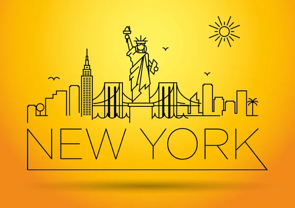 Linear New York City Skyline — ストックベクタ