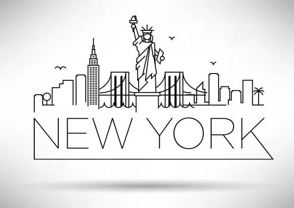 Linear New York City Skyline — Archivo Imágenes Vectoriales