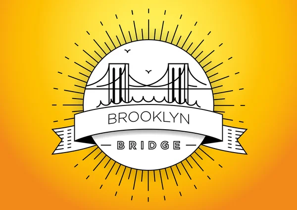 Brooklyn Bridge Icon Design — Stok Vektör