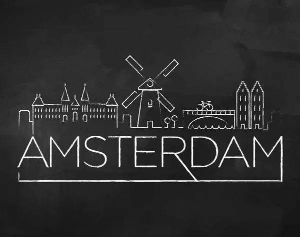 Στον ορίζοντα της πόλης Άμστερνταμ — Διανυσματικό Αρχείο