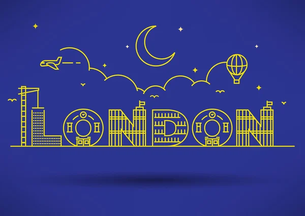 London City Typography Design — Stock Vector