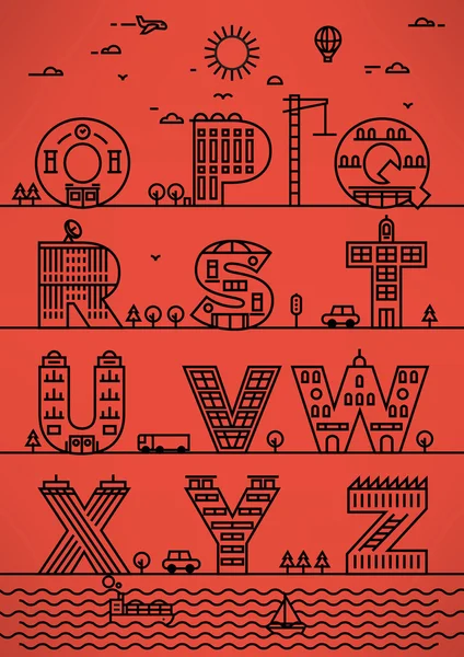 Conception Alphabet bâtiment — Image vectorielle
