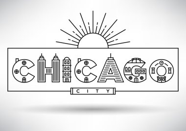 Chicago şehir tipografi tasarım