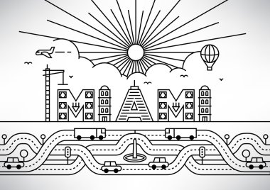 Miami şehir tipografi tasarım