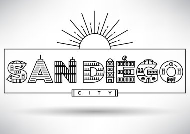 San Diego şehir tipografi tasarım