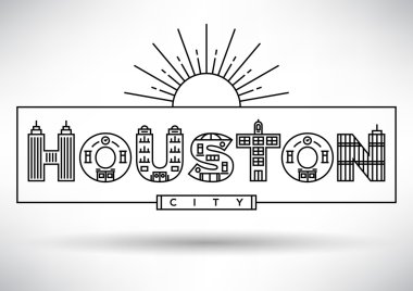 Houston şehir tipografi tasarım